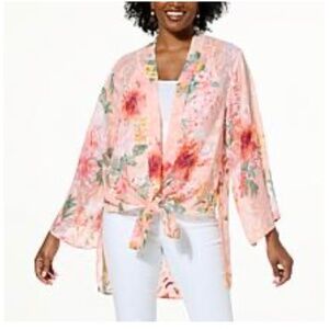 Colleen Lopez Tie-Front Burn out topper